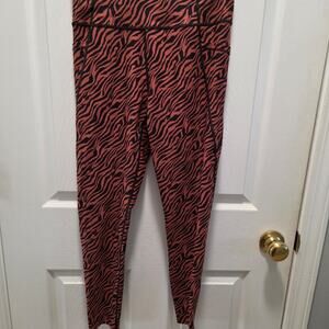 Victoria’s Secret Burnt Orange & Black Zebra Print High-Rise Pocket Leggings S